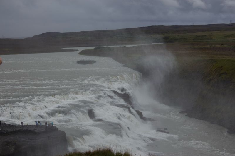 Gullfoss Waterfall in Overcast Iceland