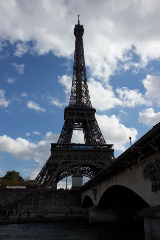 Eiffel Tower over Seine River Paris