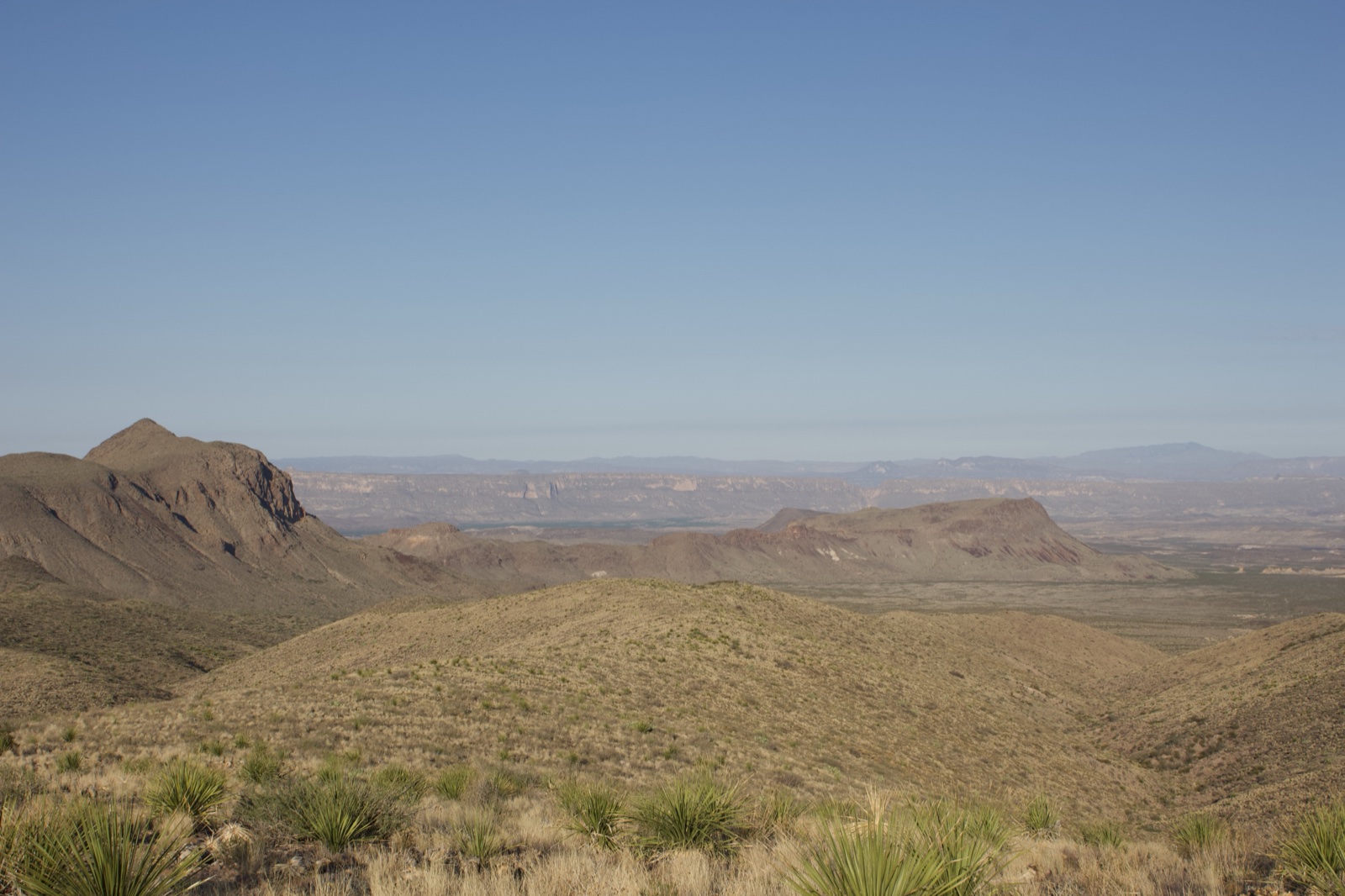 Desert Mountains Under Clear Blue Sky