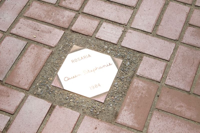 Pavement plaque marking Bulgaria Queen 1988
