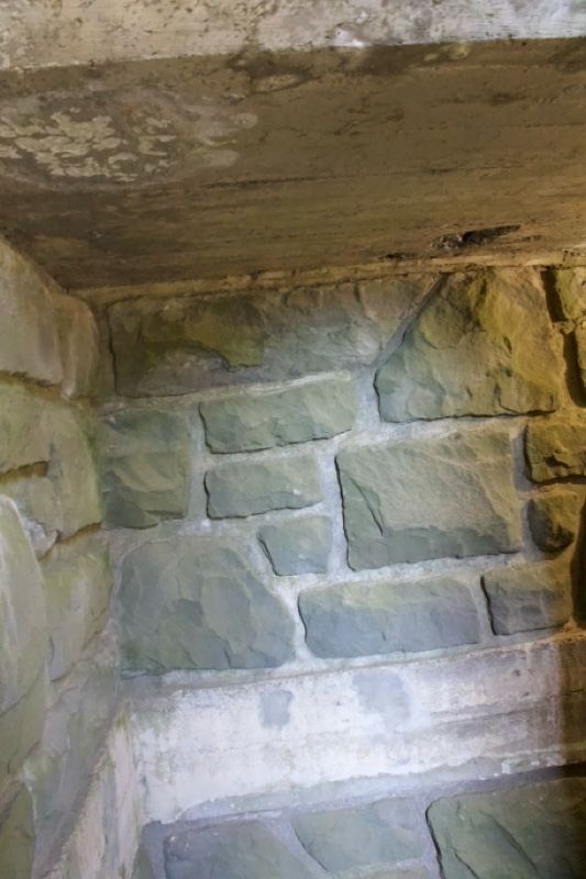 Stone masonry alcove interior