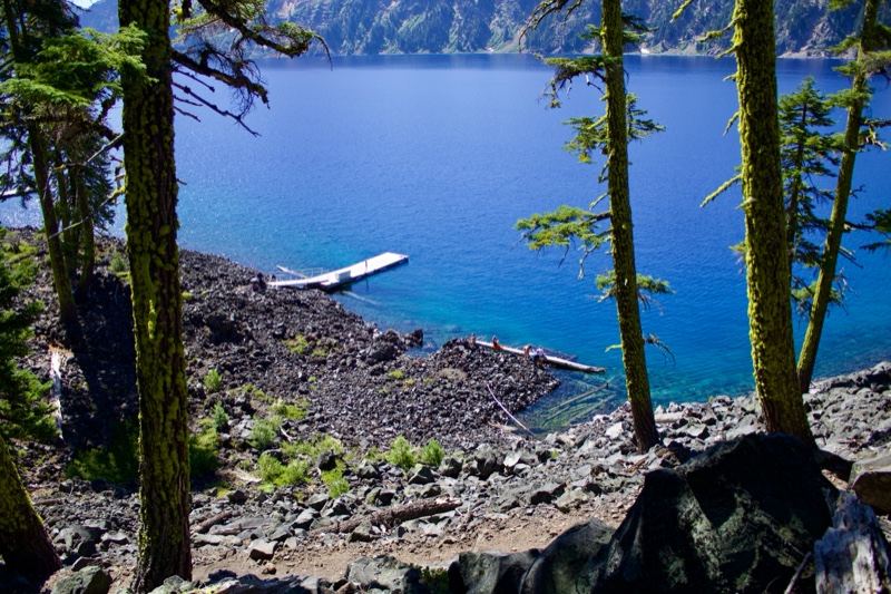 Crater Lake Rocky Shore View