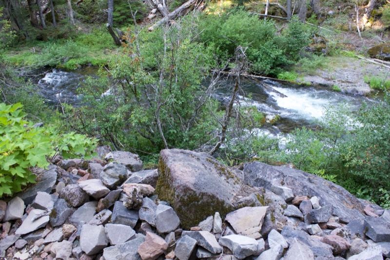 Mountain Stream Flowing Over Rocks