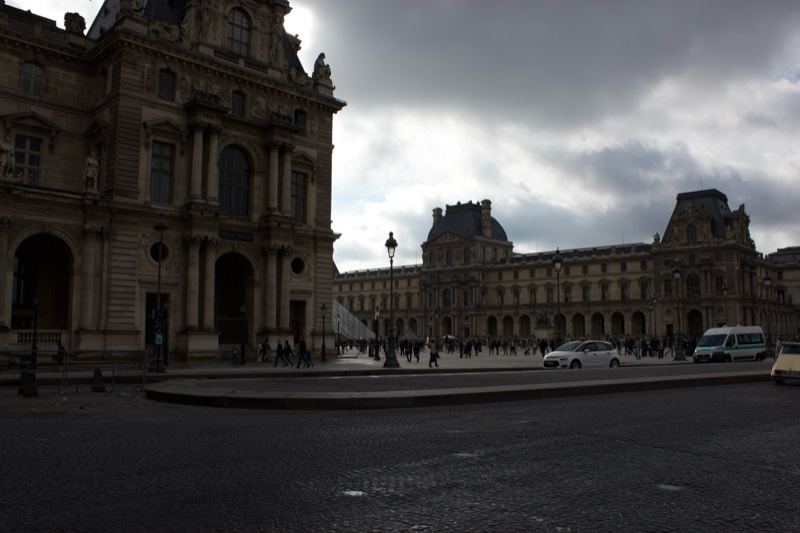 Louvre Museum Facade Overcast Paris