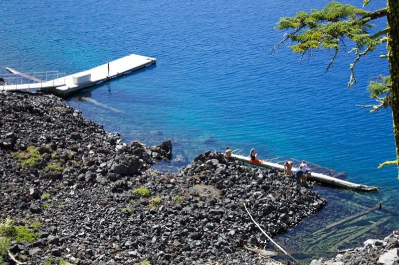 Rocky Lake Shore With Dock