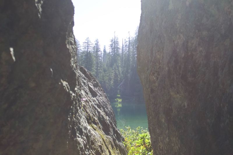 Lake View Through Rocky Gorge