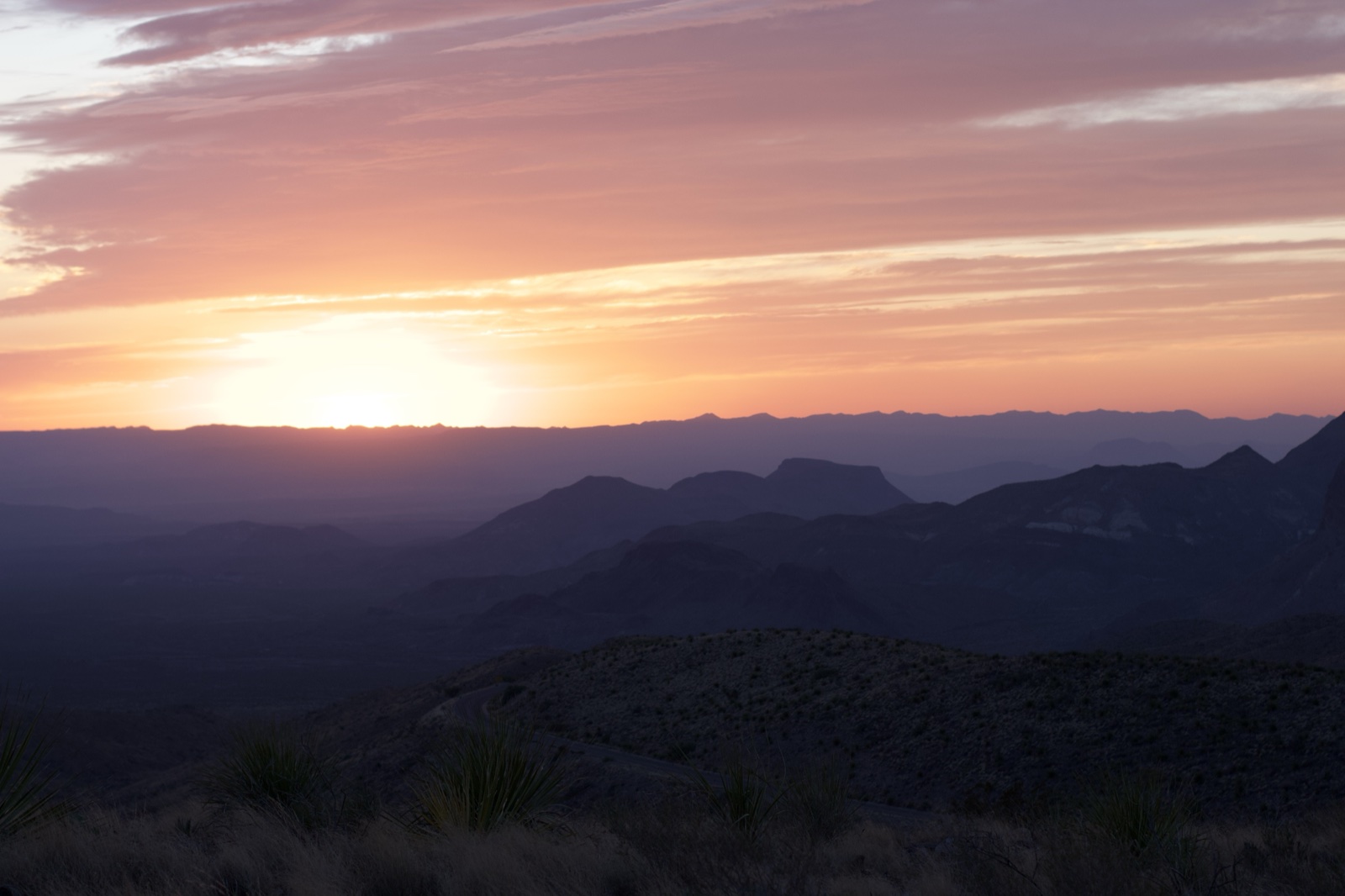 Sunset Over Desert Mountains