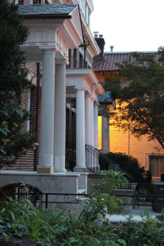 Classical Porch at Dusk