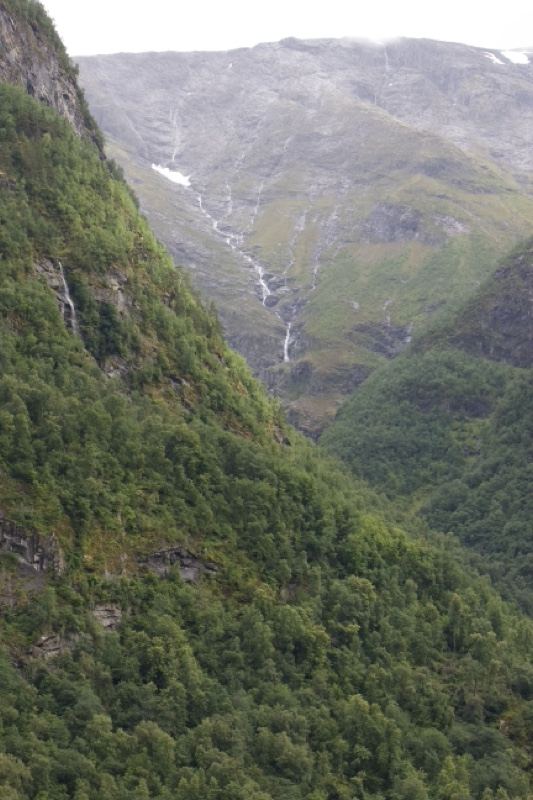 Mountain Valley With Forest And Waterfall