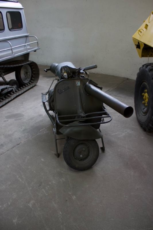 Military Scooter with Cannon in Museum