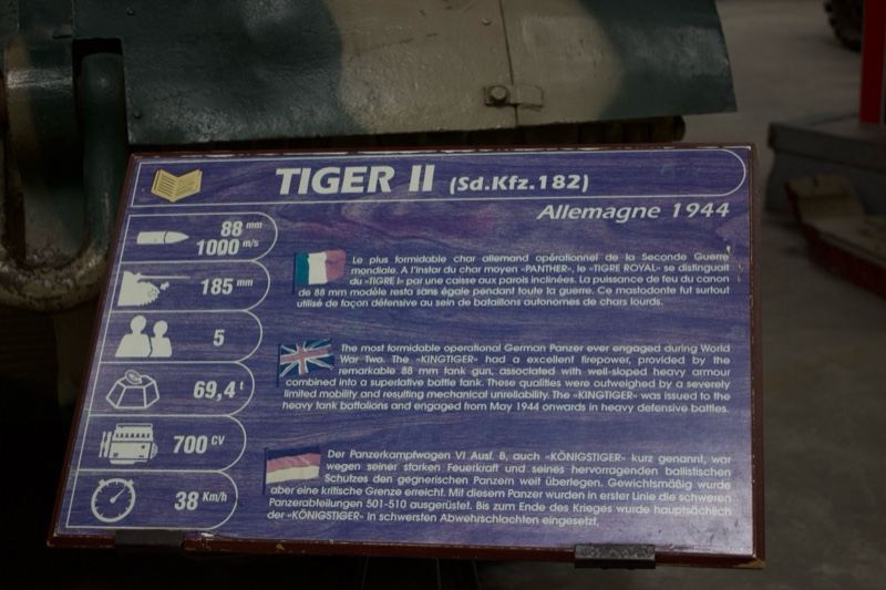 Tiger II Tank Information Plaque