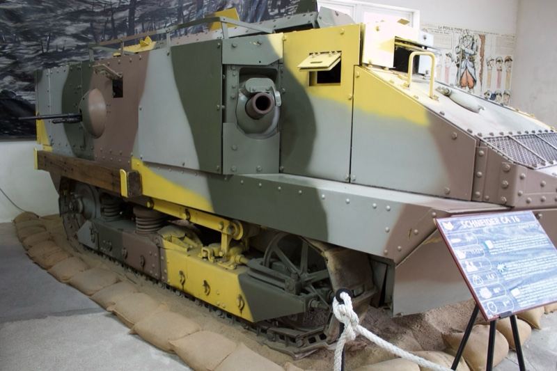 WWI French Schneider tank in museum