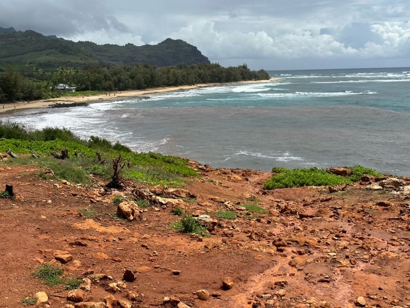 Red Soil Overlooks Tropical Coastline