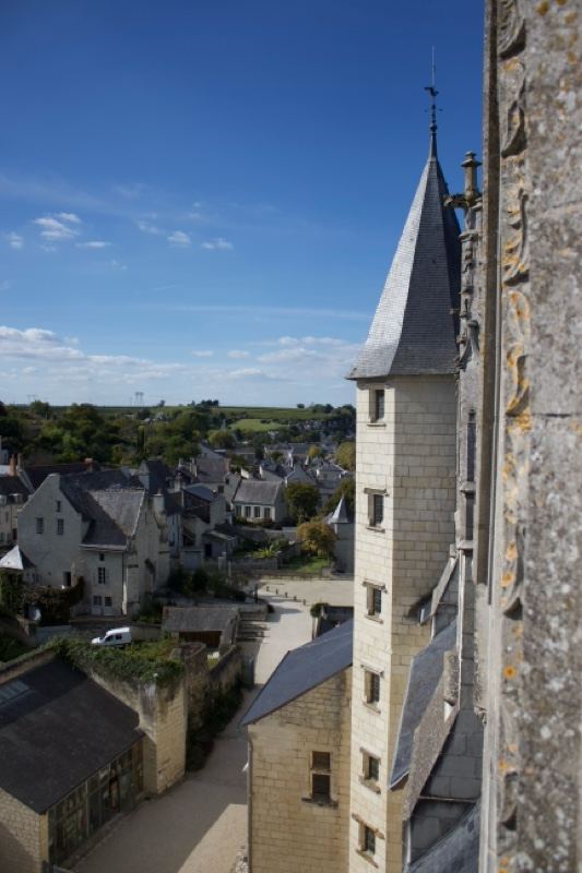 Medieval Castle Tower Overlooking Town