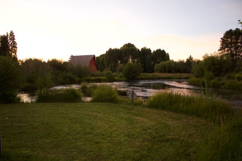 Rural Pond at Sunset
