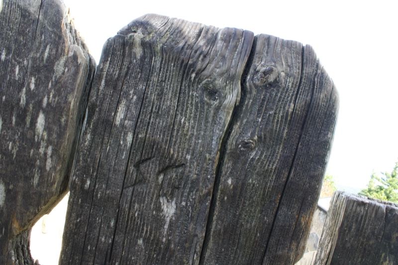 Weathered Wooden Fence Post Close-up