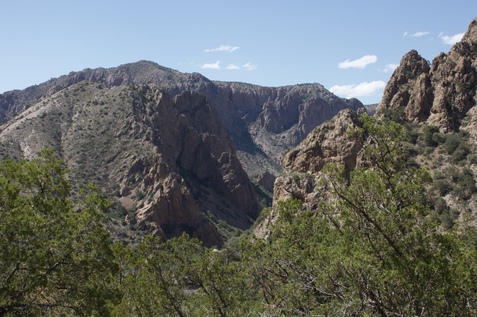 Rugged Canyon Mountains Under Blue Sky