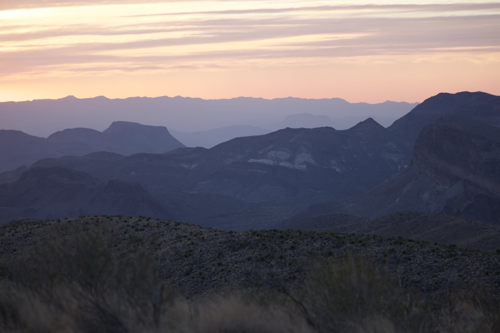Desert Mountain Range at Sunset
