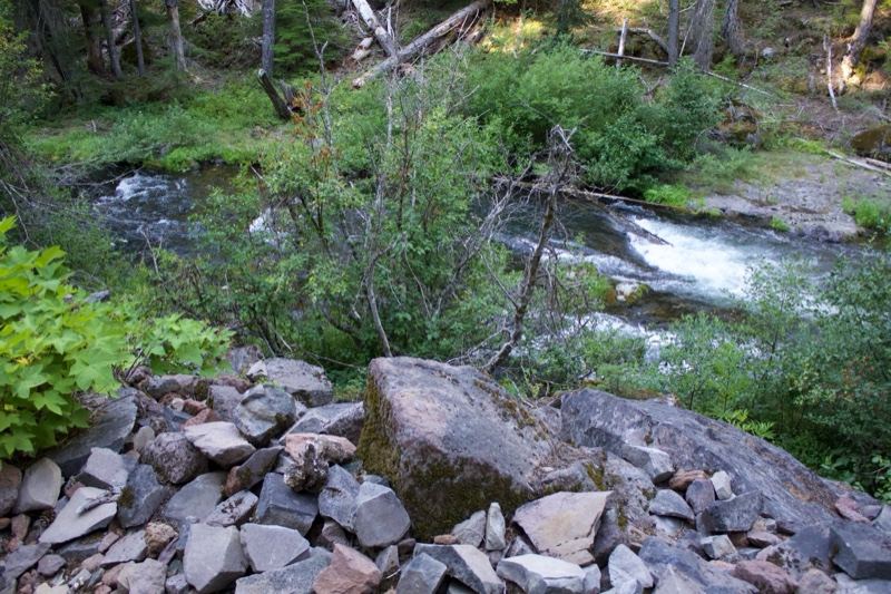 Mountain Stream Rapids With Rocks