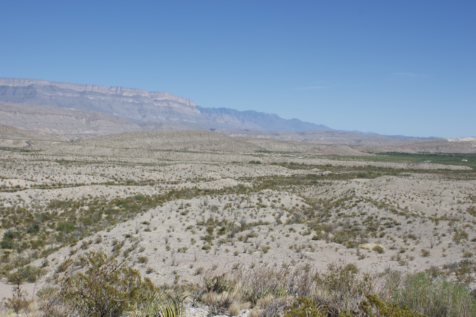 Arid Desert Valley with Distant Mountains