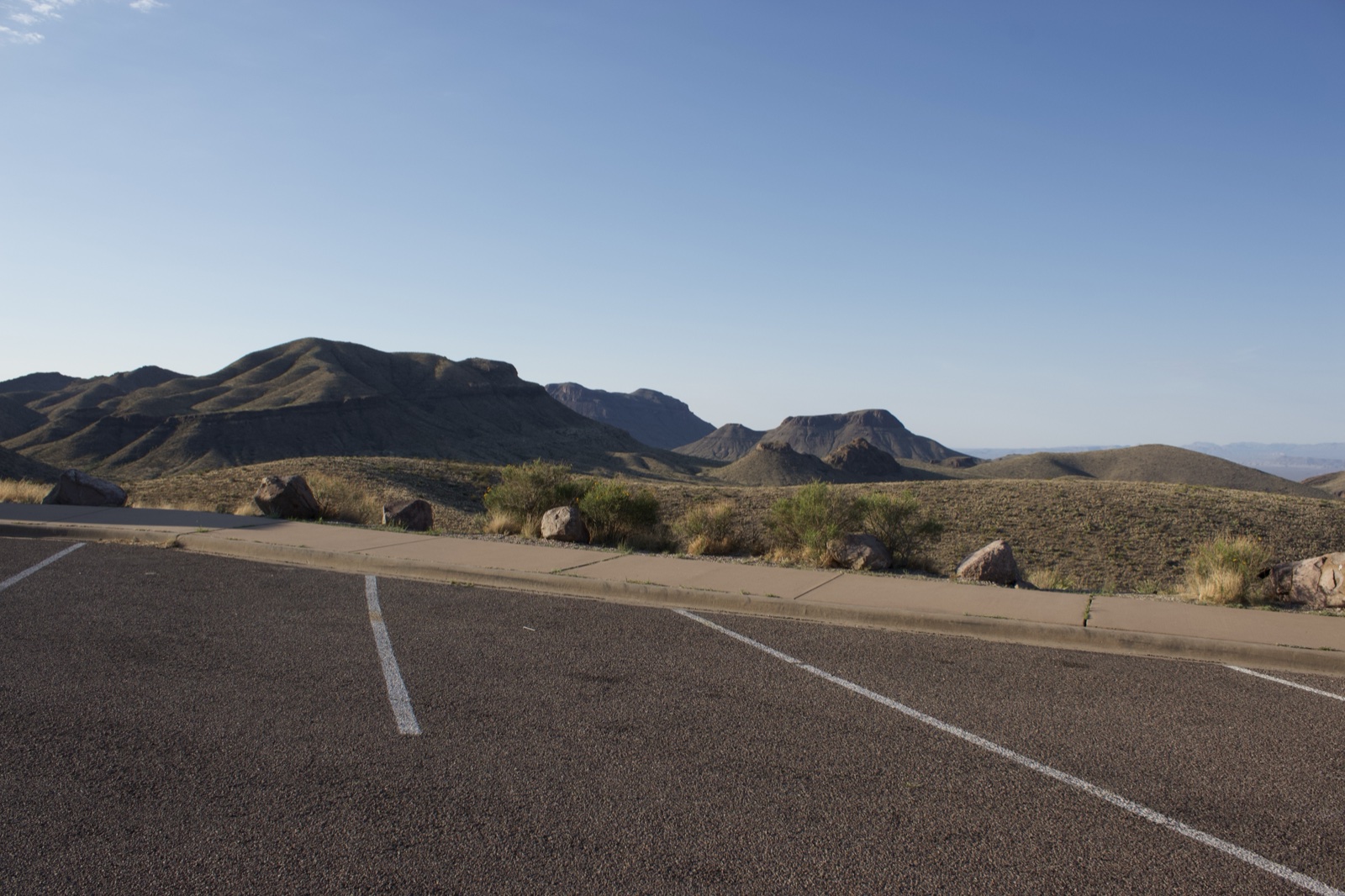 Empty Desert Parking Lot Overlook