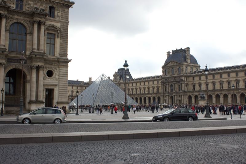 Louvre Museum Glass Pyramid Courtyard Paris