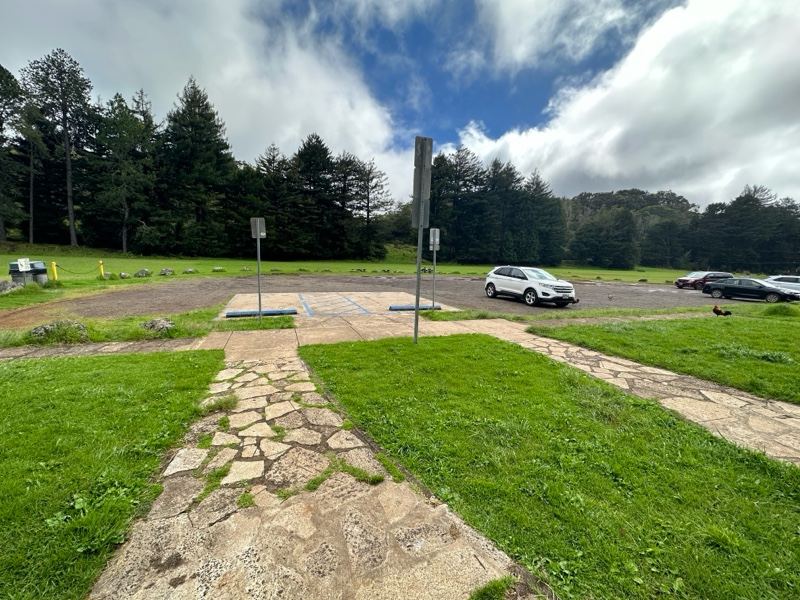 Park Parking Area With Stone Path