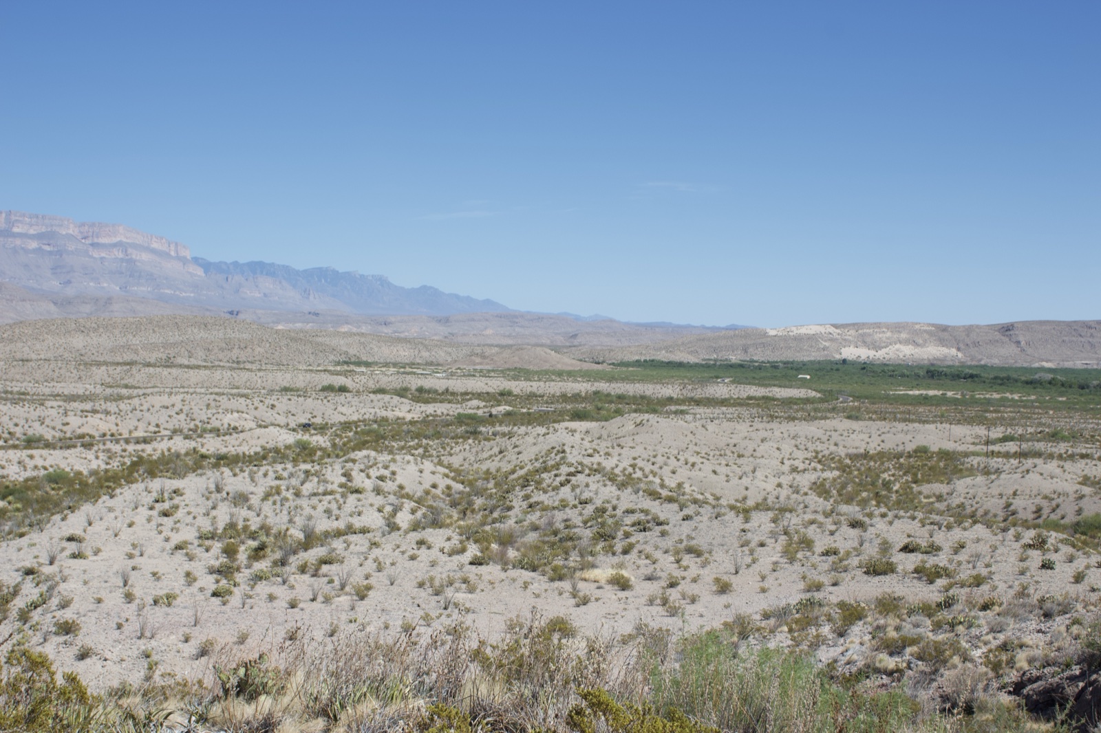 Arid Desert Valley with Distant Mountains