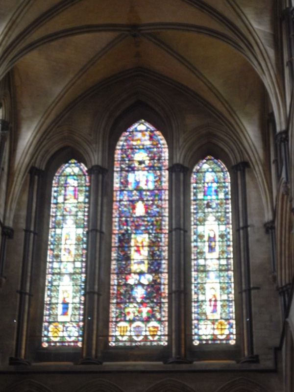 Gothic stained glass windows interior