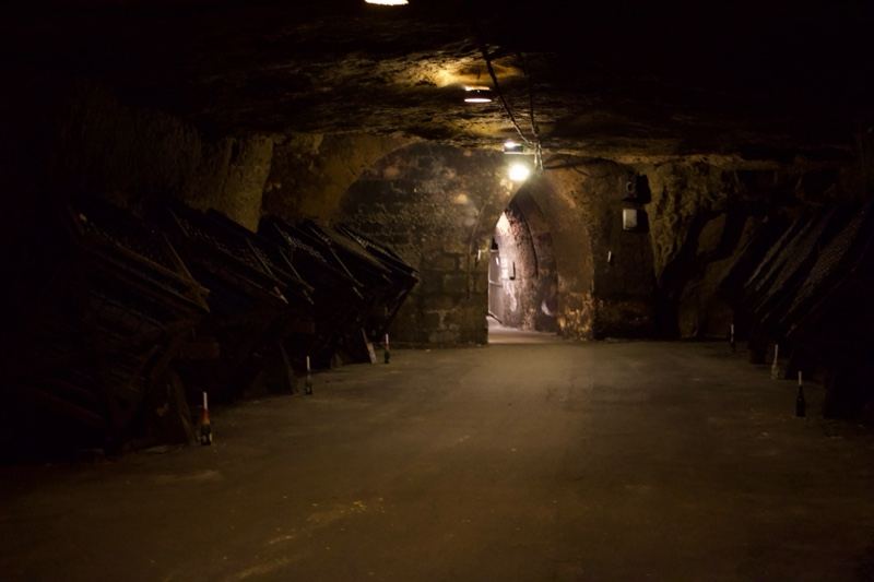 Underground tunnel with stacked racks