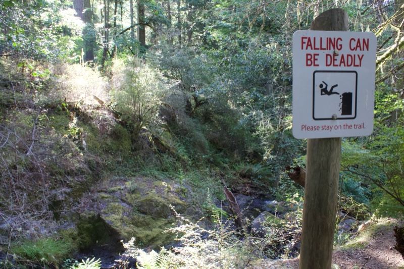 Falling Can Be Deadly Trail Warning Sign