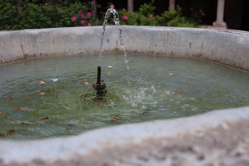Fountain Water Jet in Stone Basin