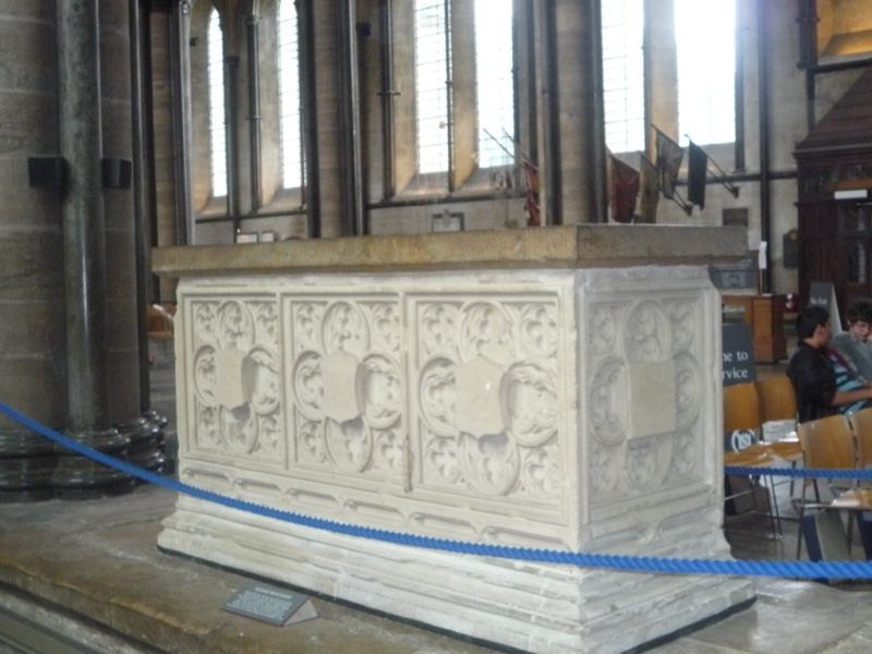 Ornate Stone Tomb in Cathedral Interior