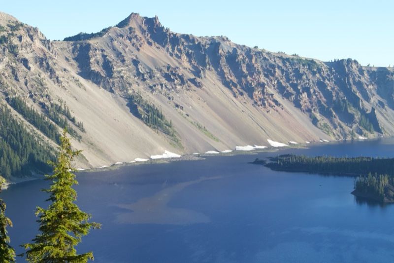 Crater Lake Caldera View with Pine