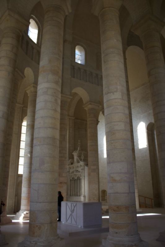 Gothic Church Interior with Stone Columns