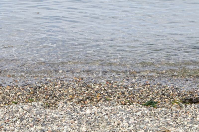 Pebble Shore Meeting Calm Water