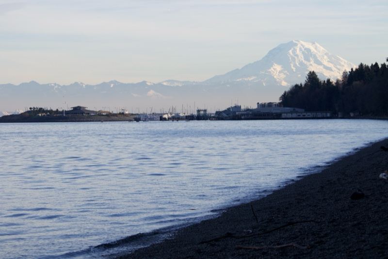 Snow-Capped Mountain Over Water