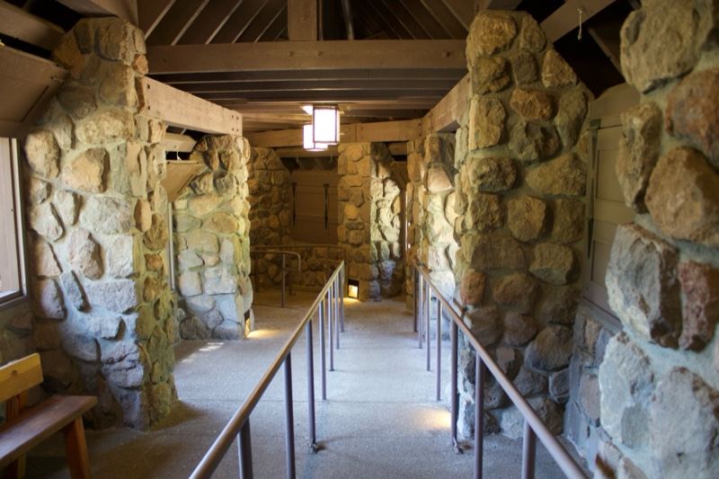 Stone Corridor Interior With Wooden Ceiling