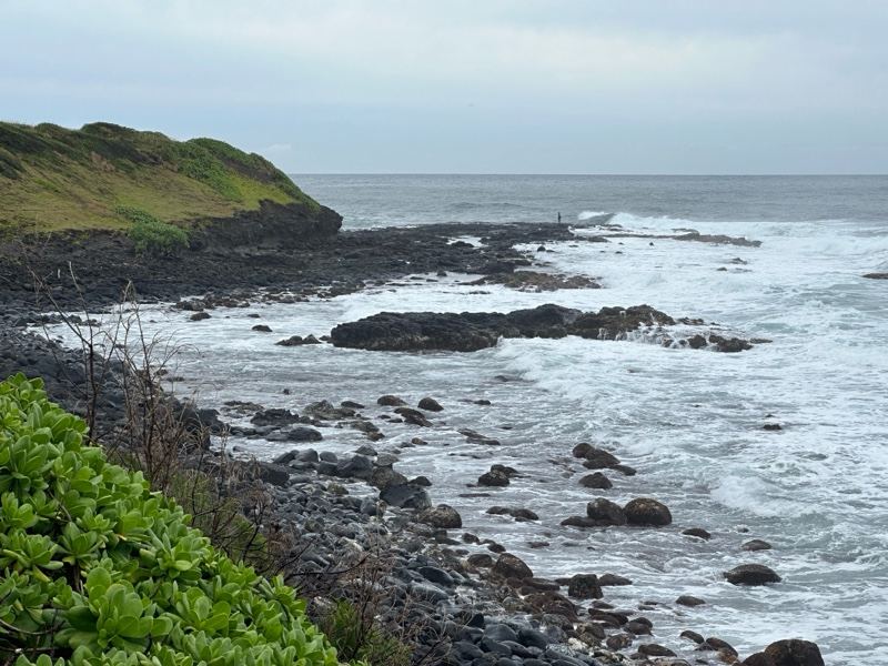 Rocky Coastline Under Overcast Sky