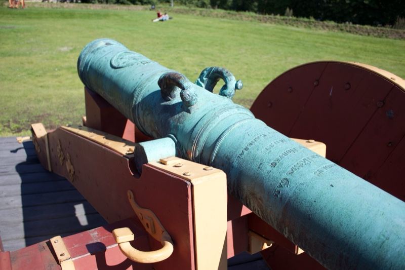 Historic Cannon on Wooden Carriage