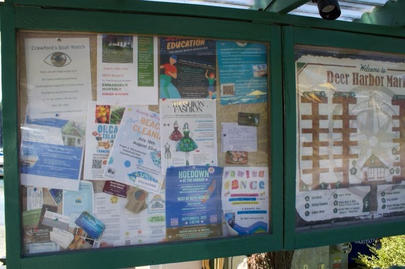 Outdoor bulletin board with flyers