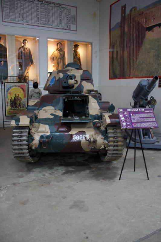 Camouflaged Tank in Museum Exhibit