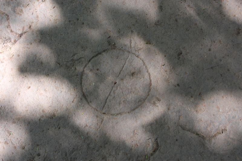 Circle etched on stone surface