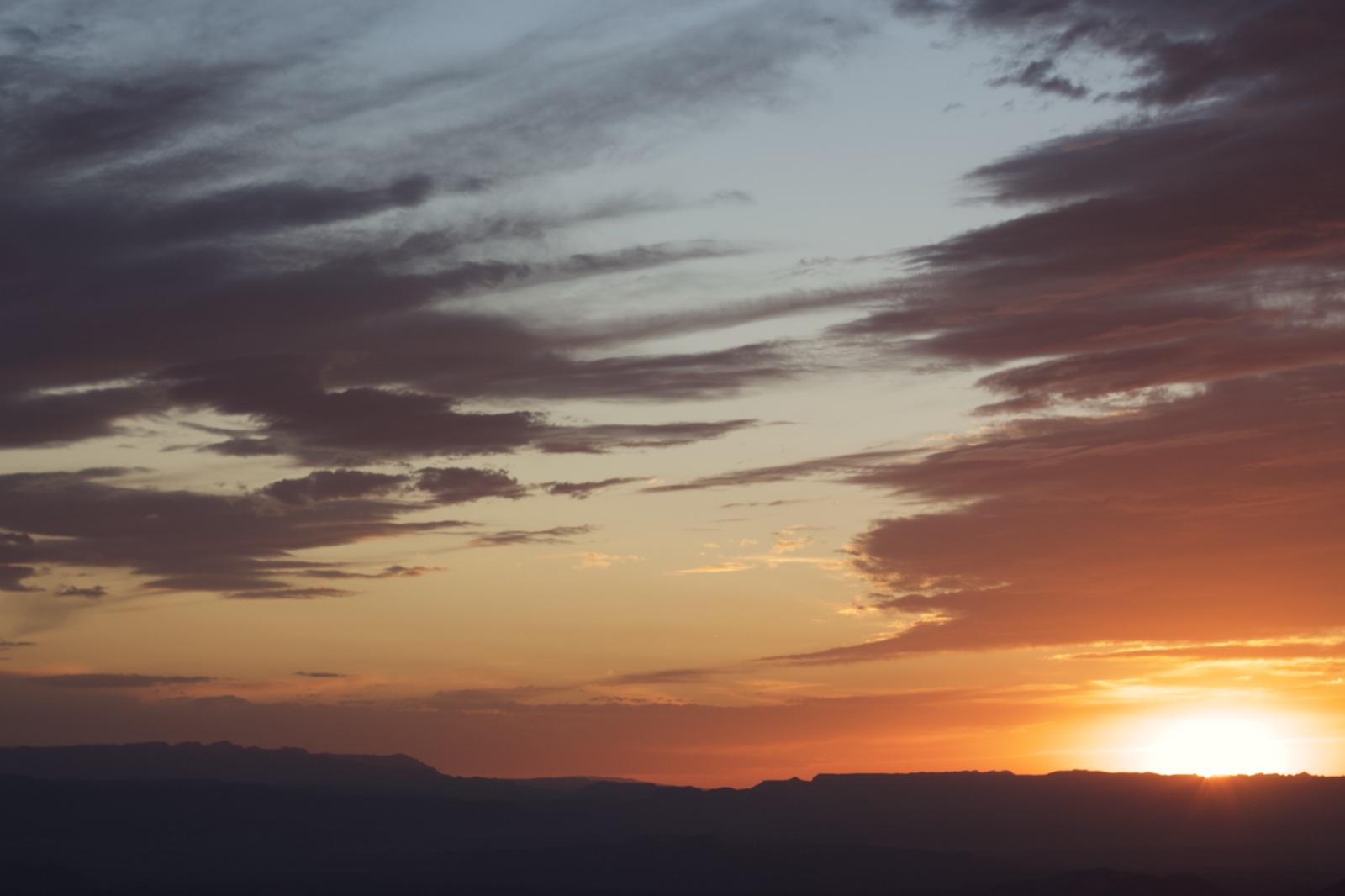 Sunset Over Mountain Horizon
