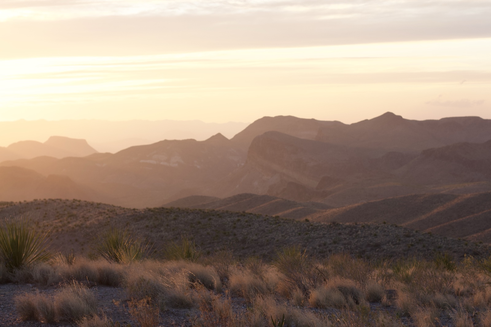 Desert Mountain Range at Sunset