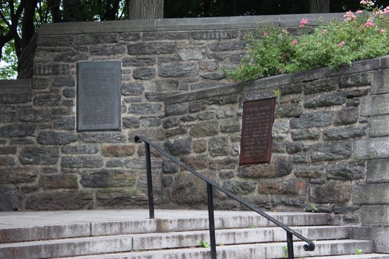 Stone Wall Steps with Memorial Plaques