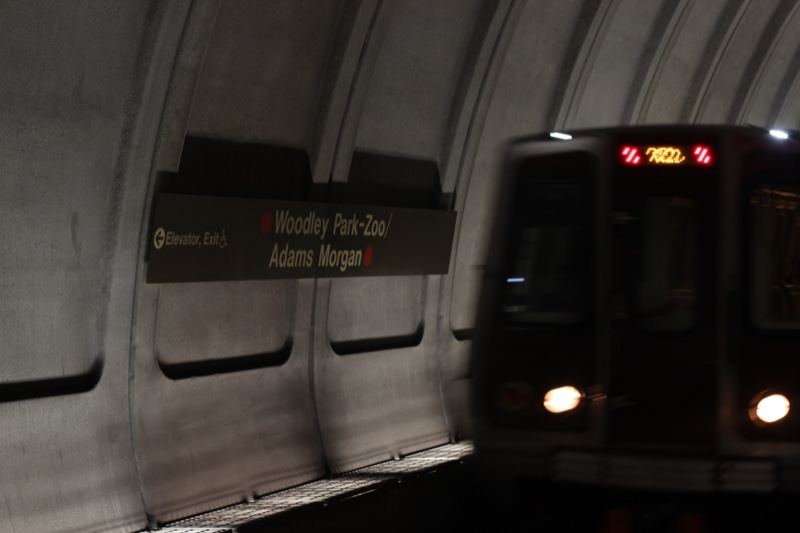 Subway Train Entering Woodley Park Station