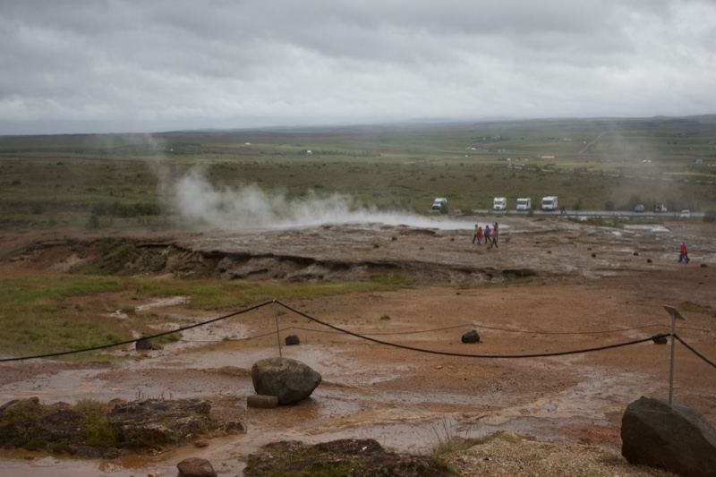 Geothermal Steam Field Under Overcast Sky
