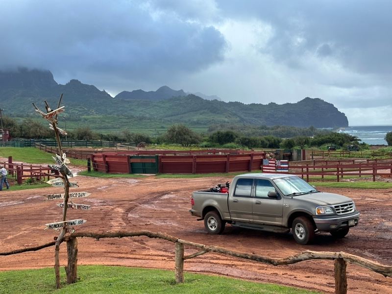 Pickup Truck in Rural Mountain Parking Lot