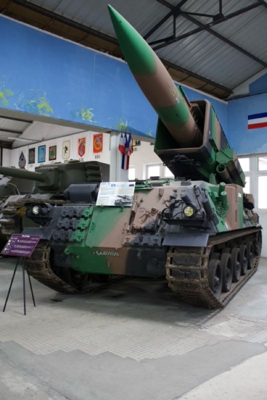 Camouflaged missile launcher in museum